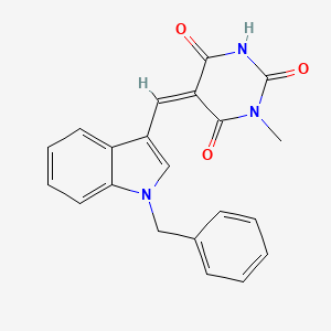 molecular formula C21H17N3O3 B4580867 5-[(1-benzyl-1H-indol-3-yl)methylene]-1-methyl-2,4,6(1H,3H,5H)-pyrimidinetrione 