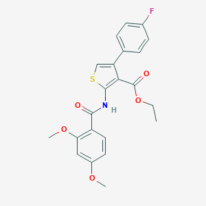 molecular formula C22H20FNO5S B458087 Ethyl 2-[(2,4-dimethoxybenzoyl)amino]-4-(4-fluorophenyl)-3-thiophenecarboxylate 