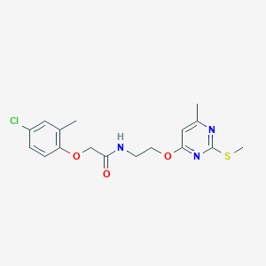 molecular formula C17H20ClN3O3S B4580879 2-(4-chloro-2-methylphenoxy)-N-(2-{[6-methyl-2-(methylthio)-4-pyrimidinyl]oxy}ethyl)acetamide 