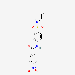 molecular formula C17H19N3O5S B4580886 N-{4-[(butylamino)sulfonyl]phenyl}-4-nitrobenzamide 