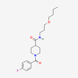molecular formula C20H29FN2O3 B4580893 N-(3-丁氧基丙基)-1-(4-氟苯甲酰基)-4-哌啶甲酰胺 