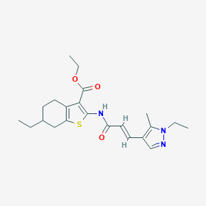 ethyl 6-ethyl-2-{[3-(1-ethyl-5-methyl-1H-pyrazol-4-yl)acryloyl]amino}-4,5,6,7-tetrahydro-1-benzothiophene-3-carboxylate