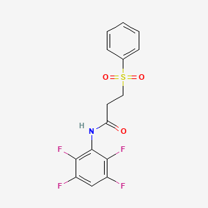 molecular formula C15H11F4NO3S B4580912 3-(苯磺酰基)-N-(2,3,5,6-四氟苯基)丙酰胺 