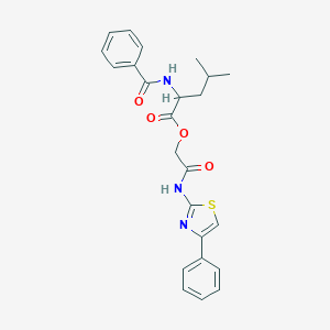 molecular formula C24H25N3O4S B458095 2-Oxo-2-[(4-phenyl-1,3-thiazol-2-yl)amino]ethyl 2-(benzoylamino)-4-methylpentanoate 