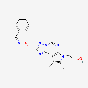 molecular formula C20H22N6O2 B4580960 1-phenylethanone O-{[7-(2-hydroxyethyl)-8,9-dimethyl-7H-pyrrolo[3,2-e][1,2,4]triazolo[1,5-c]pyrimidin-2-yl]methyl}oxime 