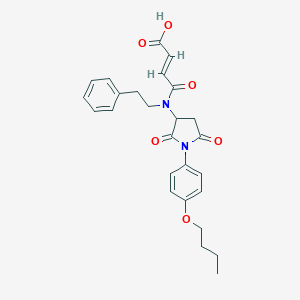 molecular formula C26H28N2O6 B458098 4-[[1-(4-Butoxyphenyl)-2,5-dioxo-3-pyrrolidinyl](2-phenylethyl)amino]-4-oxo-2-butenoic acid 
