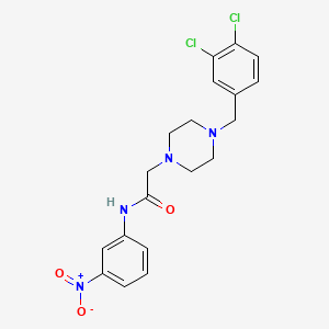 molecular formula C19H20Cl2N4O3 B4580983 2-[4-(3,4-二氯苄基)-1-哌嗪基]-N-(3-硝基苯基)乙酰胺 