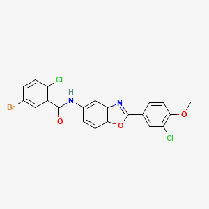 5-bromo-2-chloro-N-[2-(3-chloro-4-methoxyphenyl)-1,3-benzoxazol-5-yl]benzamide