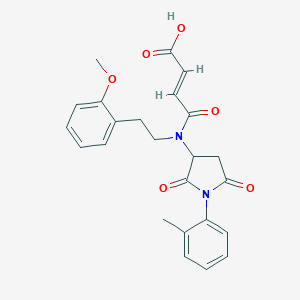 molecular formula C24H24N2O6 B458099 4-{[2-(2-Methoxyphenyl)ethyl][1-(2-methylphenyl)-2,5-dioxo-3-pyrrolidinyl]amino}-4-oxo-2-butenoic acid 