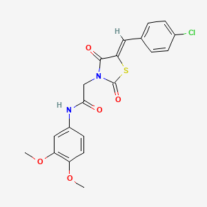 molecular formula C20H17ClN2O5S B4580994 2-[5-(4-氯苄叉亚甲基)-2,4-二氧代-1,3-噻唑烷-3-基]-N-(3,4-二甲氧基苯基)乙酰胺 