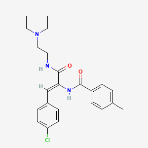 molecular formula C23H28ClN3O2 B4580999 N-[2-(4-chlorophenyl)-1-({[2-(diethylamino)ethyl]amino}carbonyl)vinyl]-4-methylbenzamide 