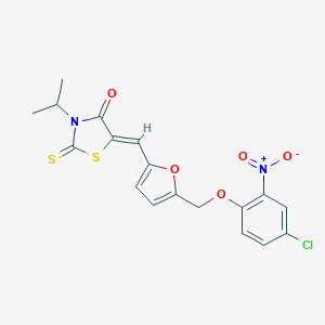 5-{[5-({4-Chloro-2-nitrophenoxy}methyl)-2-furyl]methylene}-3-isopropyl-2-thioxo-1,3-thiazolidin-4-one