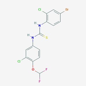 molecular formula C14H9BrCl2F2N2OS B4581024 N-(4-溴-2-氯苯基)-N'-[3-氯-4-(二氟甲氧基)苯基]硫脲 