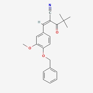 molecular formula C22H23NO3 B4581033 3-[4-(benzyloxy)-3-methoxyphenyl]-2-(2,2-dimethylpropanoyl)acrylonitrile 