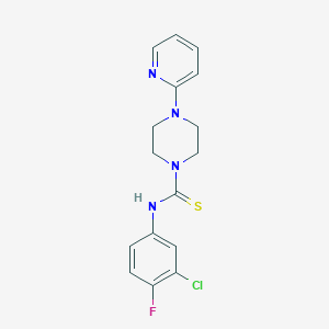 molecular formula C16H16ClFN4S B458106 N-(3-chloro-4-fluorophenyl)-4-(2-pyridinyl)-1-piperazinecarbothioamide 