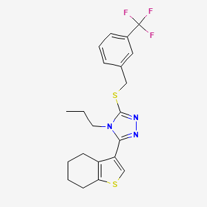 molecular formula C21H22F3N3S2 B4581060 4-propyl-3-(4,5,6,7-tetrahydro-1-benzothien-3-yl)-5-{[3-(trifluoromethyl)benzyl]thio}-4H-1,2,4-triazole 