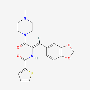molecular formula C20H21N3O4S B4581067 N-{2-(1,3-benzodioxol-5-yl)-1-[(4-methyl-1-piperazinyl)carbonyl]vinyl}-2-thiophenecarboxamide 