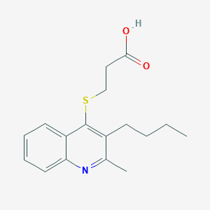 molecular formula C17H21NO2S B4581079 3-[(3-butyl-2-methyl-4-quinolinyl)thio]propanoic acid 
