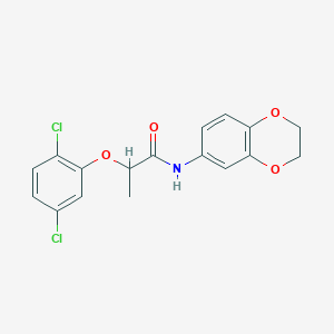 molecular formula C17H15Cl2NO4 B4581095 2-(2,5-dichlorophenoxy)-N-(2,3-dihydro-1,4-benzodioxin-6-yl)propanamide 