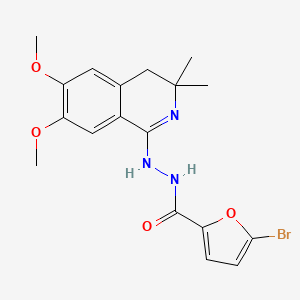 molecular formula C18H20BrN3O4 B4581107 5-bromo-N'-(6,7-dimethoxy-3,3-dimethyl-3,4-dihydro-1-isoquinolinyl)-2-furohydrazide 