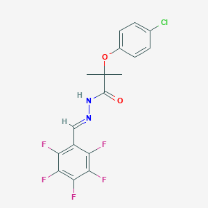 molecular formula C17H12ClF5N2O2 B458111 2-(4-chlorophenoxy)-2-methyl-N'-[(E)-(pentafluorophenyl)methylidene]propanehydrazide 