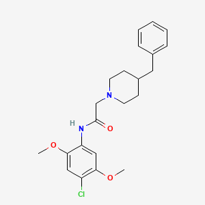 molecular formula C22H27ClN2O3 B4581114 2-(4-benzyl-1-piperidinyl)-N-(4-chloro-2,5-dimethoxyphenyl)acetamide 