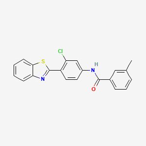 molecular formula C21H15ClN2OS B4581119 N-[4-(1,3-benzothiazol-2-yl)-3-chlorophenyl]-3-methylbenzamide 