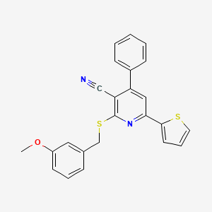 2-[(3-methoxybenzyl)thio]-4-phenyl-6-(2-thienyl)nicotinonitrile