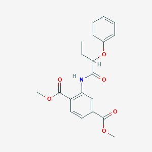 molecular formula C20H21NO6 B458113 Dimethyl 2-[(2-phenoxybutanoyl)amino]terephthalate 