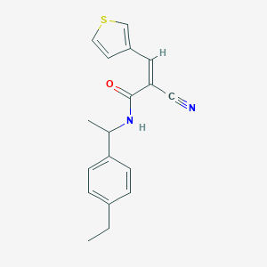 molecular formula C18H18N2OS B458114 2-cyano-N-[1-(4-ethylphenyl)ethyl]-3-(3-thienyl)acrylamide 