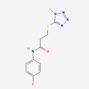 molecular formula C11H12FN5OS B4581143 N-(4-fluorophenyl)-3-[(1-methyl-1H-tetrazol-5-yl)thio]propanamide 