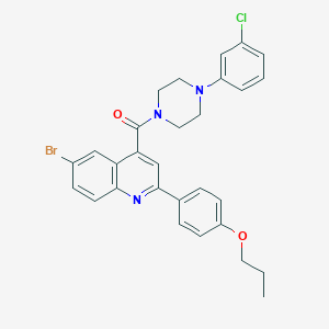[6-Bromo-2-(4-propoxyphenyl)quinolin-4-yl][4-(3-chlorophenyl)piperazin-1-yl]methanone