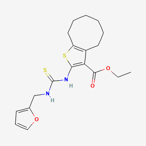 molecular formula C19H24N2O3S2 B4581185 2-({[(2-呋喃基甲基)氨基]碳硫酰}氨基)-4,5,6,7,8,9-六氢环辛[b]噻吩-3-羧酸乙酯 