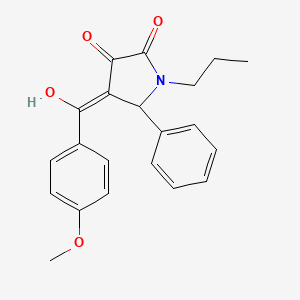 molecular formula C21H21NO4 B4581189 3-hydroxy-4-(4-methoxybenzoyl)-5-phenyl-1-propyl-1,5-dihydro-2H-pyrrol-2-one 