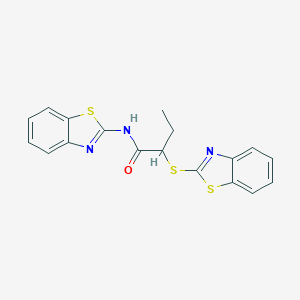 molecular formula C18H15N3OS3 B458120 N-(1,3-benzothiazol-2-yl)-2-(1,3-benzothiazol-2-ylsulfanyl)butanamide 