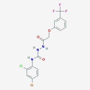N-(4-bromo-2-chlorophenyl)-2-{[3-(trifluoromethyl)phenoxy]acetyl}hydrazinecarboxamide