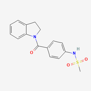 molecular formula C16H16N2O3S B4581206 N-[4-(2,3-dihydro-1H-indol-1-ylcarbonyl)phenyl]methanesulfonamide 