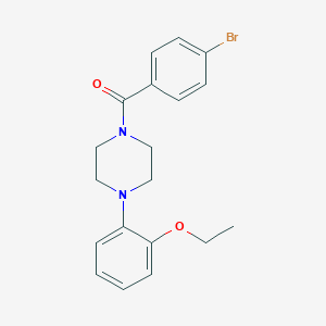 molecular formula C19H21BrN2O2 B458122 2-[4-(4-Bromobenzoyl)-1-piperazinyl]phenyl ethyl ether 
