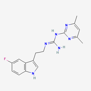 molecular formula C17H19FN6 B4581221 N-(4,6-二甲基-2-嘧啶基)-N'-[2-(5-氟-1H-吲哚-3-基)乙基]胍 