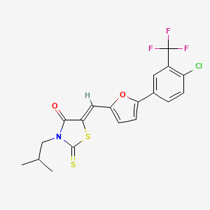 molecular formula C19H15ClF3NO2S2 B4581227 5-({5-[4-chloro-3-(trifluoromethyl)phenyl]-2-furyl}methylene)-3-isobutyl-2-thioxo-1,3-thiazolidin-4-one 