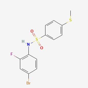 molecular formula C13H11BrFNO2S2 B4581229 N-(4-溴-2-氟苯基)-4-(甲硫基)苯磺酰胺 