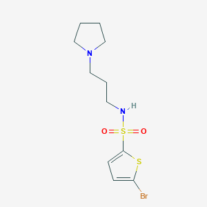 molecular formula C11H17BrN2O2S2 B4581230 5-bromo-N-[3-(1-pyrrolidinyl)propyl]-2-thiophenesulfonamide 