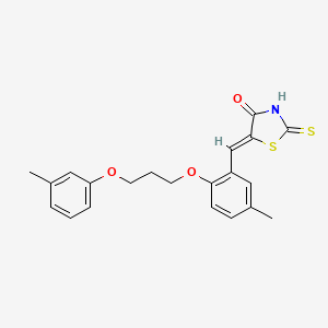 molecular formula C21H21NO3S2 B4581234 5-{5-methyl-2-[3-(3-methylphenoxy)propoxy]benzylidene}-2-thioxo-1,3-thiazolidin-4-one 
