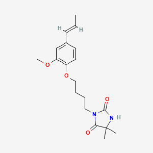 molecular formula C19H26N2O4 B4581238 3-{4-[2-methoxy-4-(1-propen-1-yl)phenoxy]butyl}-5,5-dimethyl-2,4-imidazolidinedione 