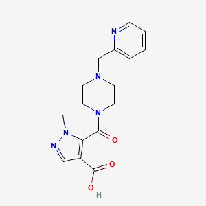 molecular formula C16H19N5O3 B4581241 1-甲基-5-{[4-(2-吡啶甲基)-1-哌嗪基]羰基}-1H-吡唑-4-羧酸 