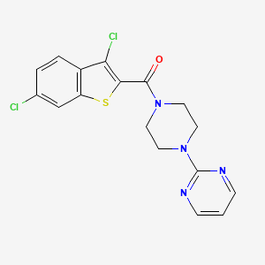 molecular formula C17H14Cl2N4OS B4581247 2-{4-[(3,6-dichloro-1-benzothien-2-yl)carbonyl]-1-piperazinyl}pyrimidine 