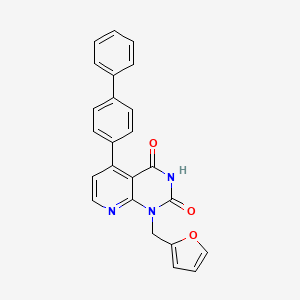 molecular formula C24H17N3O3 B4581257 5-(4-biphenylyl)-1-(2-furylmethyl)pyrido[2,3-d]pyrimidine-2,4(1H,3H)-dione 