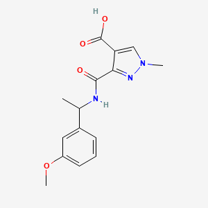 molecular formula C15H17N3O4 B4581270 3-({[1-(3-methoxyphenyl)ethyl]amino}carbonyl)-1-methyl-1H-pyrazole-4-carboxylic acid 