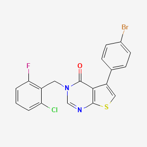 molecular formula C19H11BrClFN2OS B4581294 5-(4-bromophenyl)-3-(2-chloro-6-fluorobenzyl)thieno[2,3-d]pyrimidin-4(3H)-one 