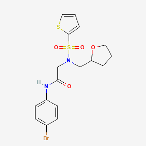 molecular formula C17H19BrN2O4S2 B4581306 N~1~-(4-bromophenyl)-N~2~-(tetrahydro-2-furanylmethyl)-N~2~-(2-thienylsulfonyl)glycinamide CAS No. 895923-48-5